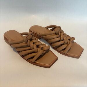 Wal & Pai Anthropologie womens nude nappa Ivar Braided strap sandals size 40